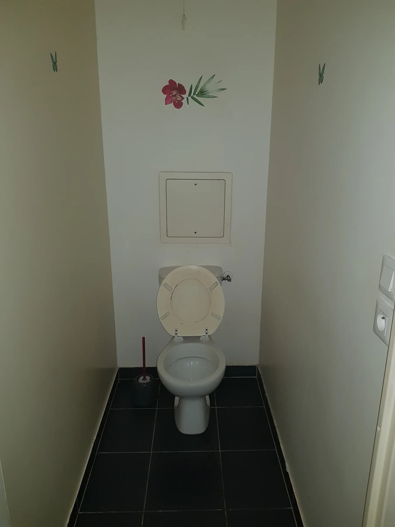 Toilettes avant rénovation : espace étroit et très simple